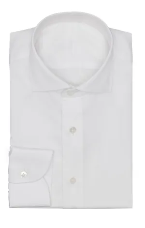 Albini White Satin Twill 365 Easy Care Fine Cotton