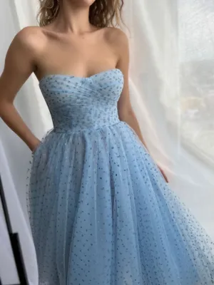 Aline Blue Short Prom Dress, Blue Homecoming Dresses