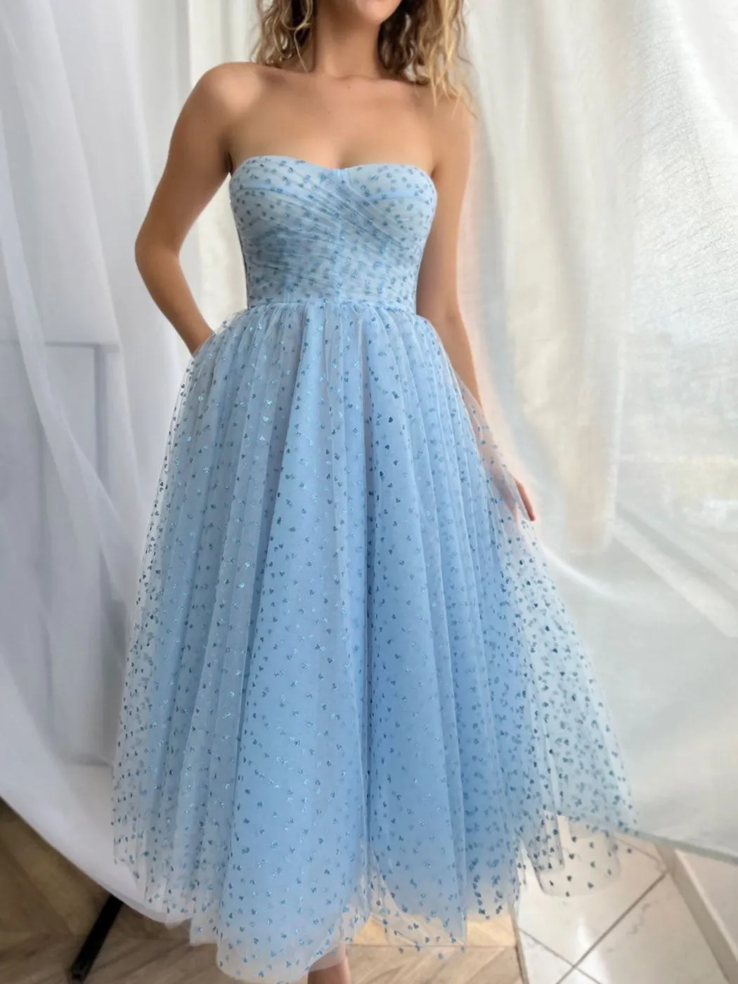 Aline Blue Short Prom Dress, Blue Homecoming Dresses