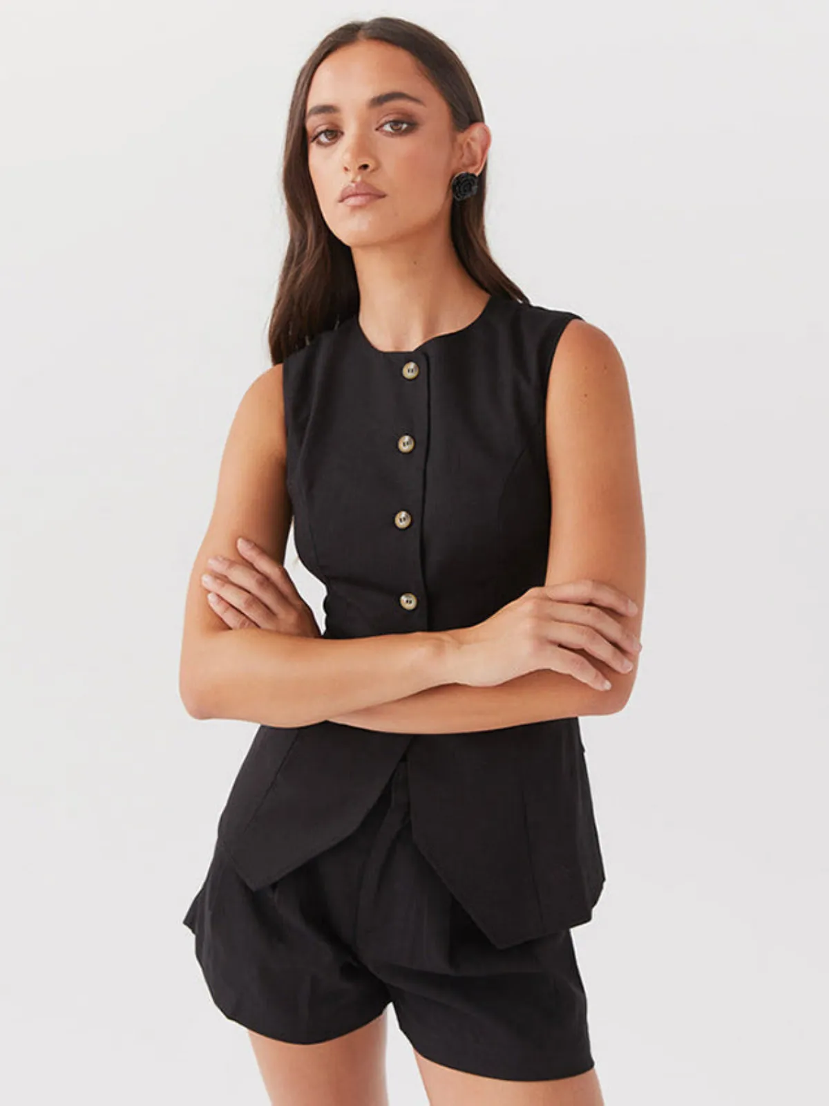 Always In Love Linen Sleeveless Vest