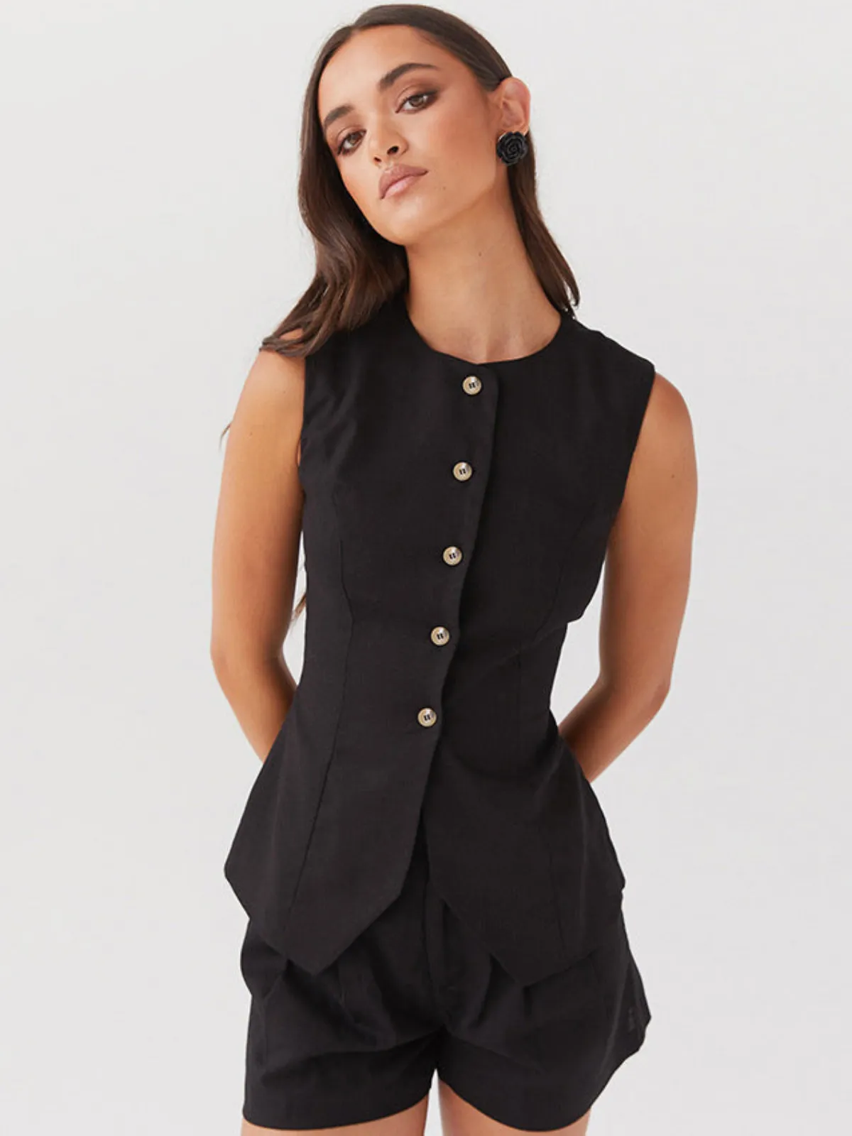 Always In Love Linen Sleeveless Vest