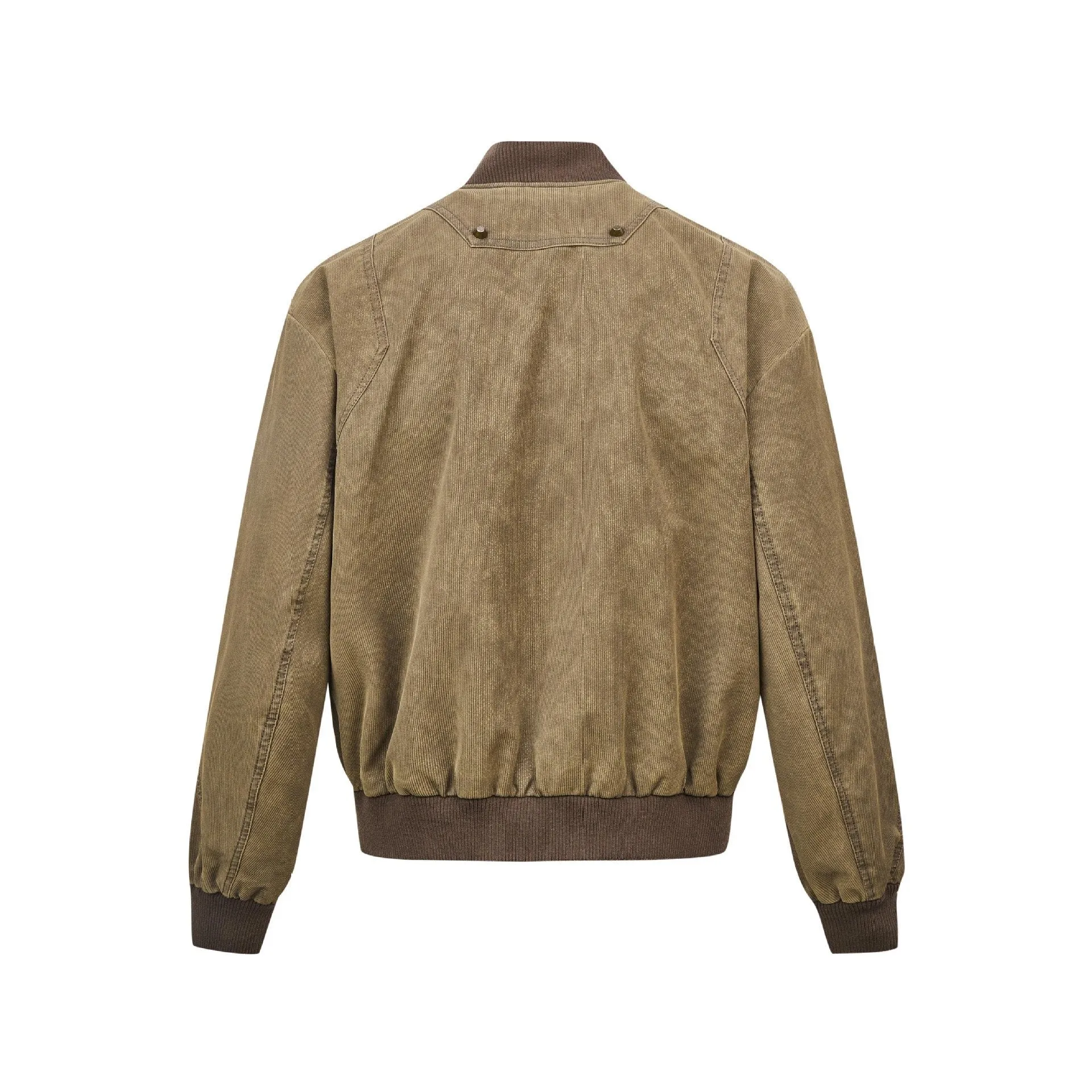 American Style Retro Layered Texture Deconstructed Zipper Autumn Casual Loose Tooling Jacket Coat