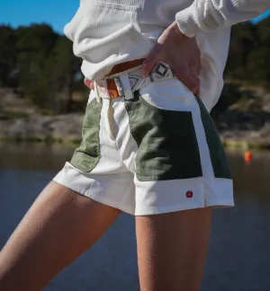 Amundsen Sports 5Incher Field Shorts Womens Offwhite/Green