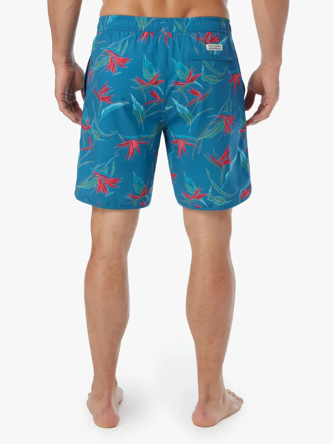 Anchor Short | Teal Birds Of Paradise