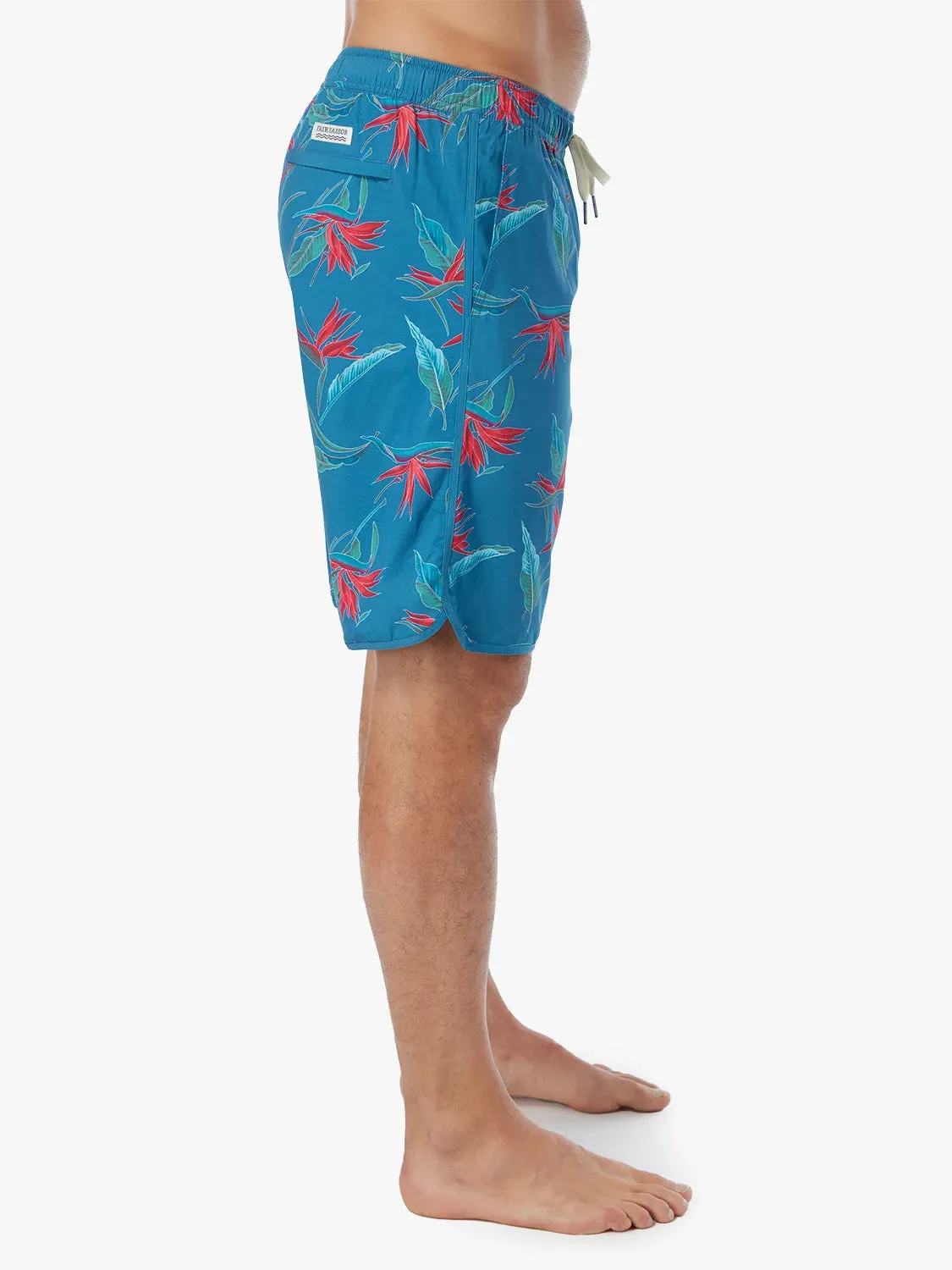 Anchor Short | Teal Birds Of Paradise