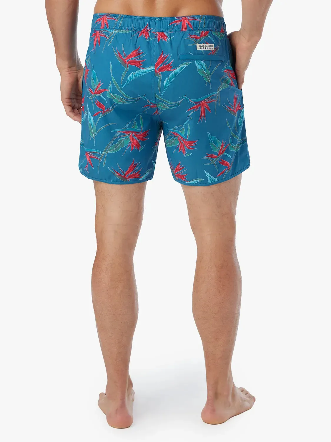 Anchor Short | Teal Birds Of Paradise