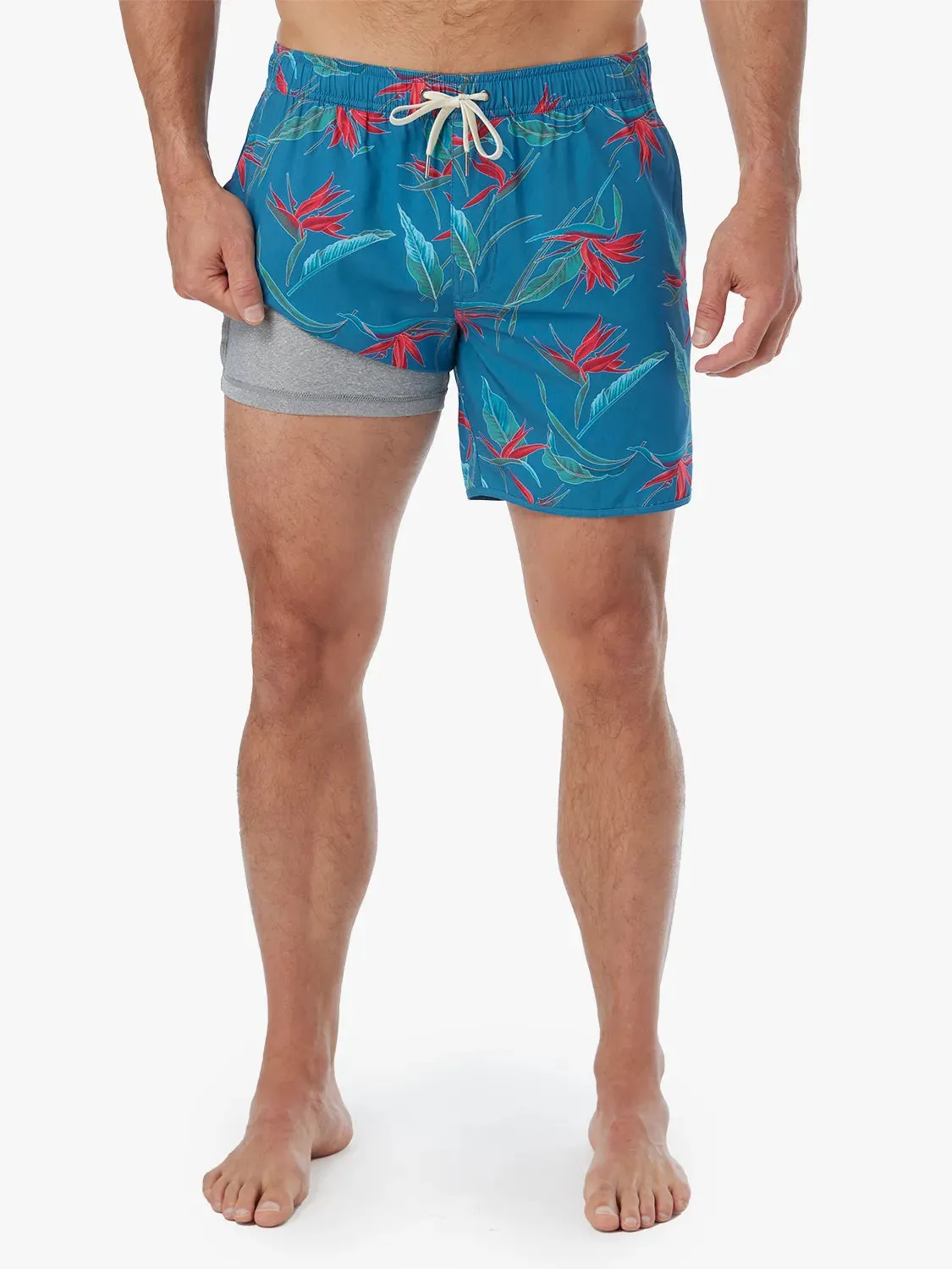 Anchor Short | Teal Birds Of Paradise