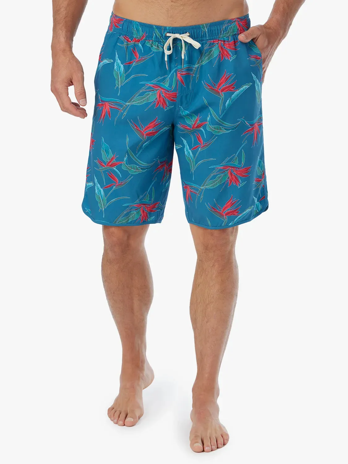 Anchor Short | Teal Birds Of Paradise