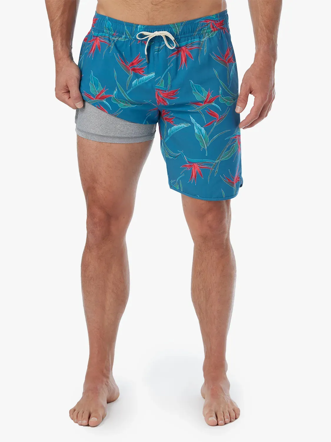 Anchor Short | Teal Birds Of Paradise