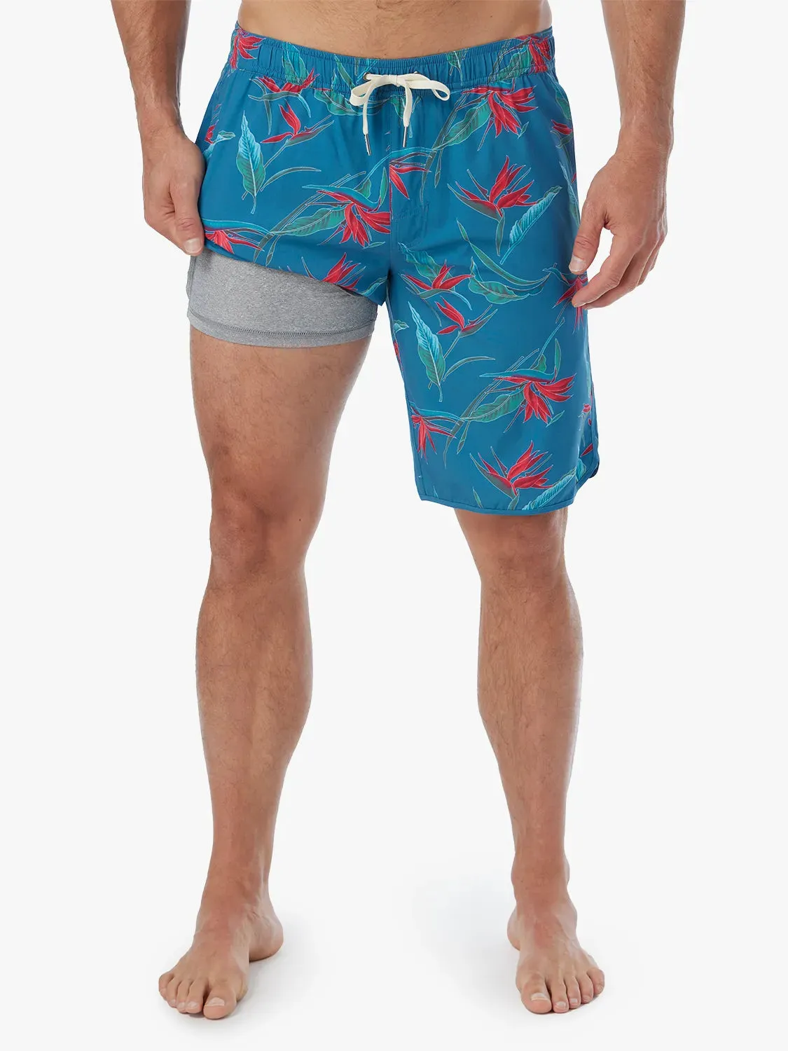 Anchor Short | Teal Birds Of Paradise