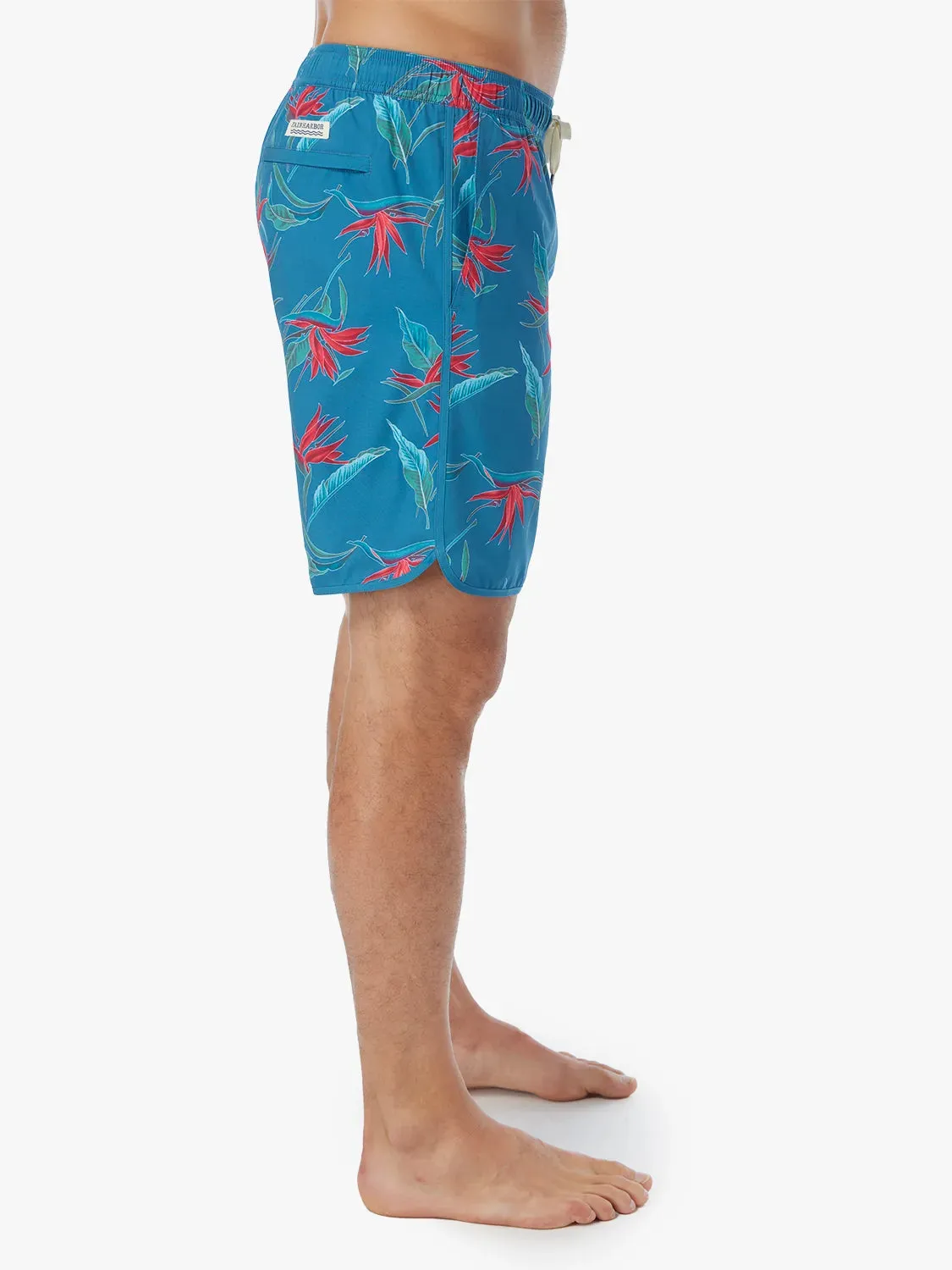 Anchor Short | Teal Birds Of Paradise