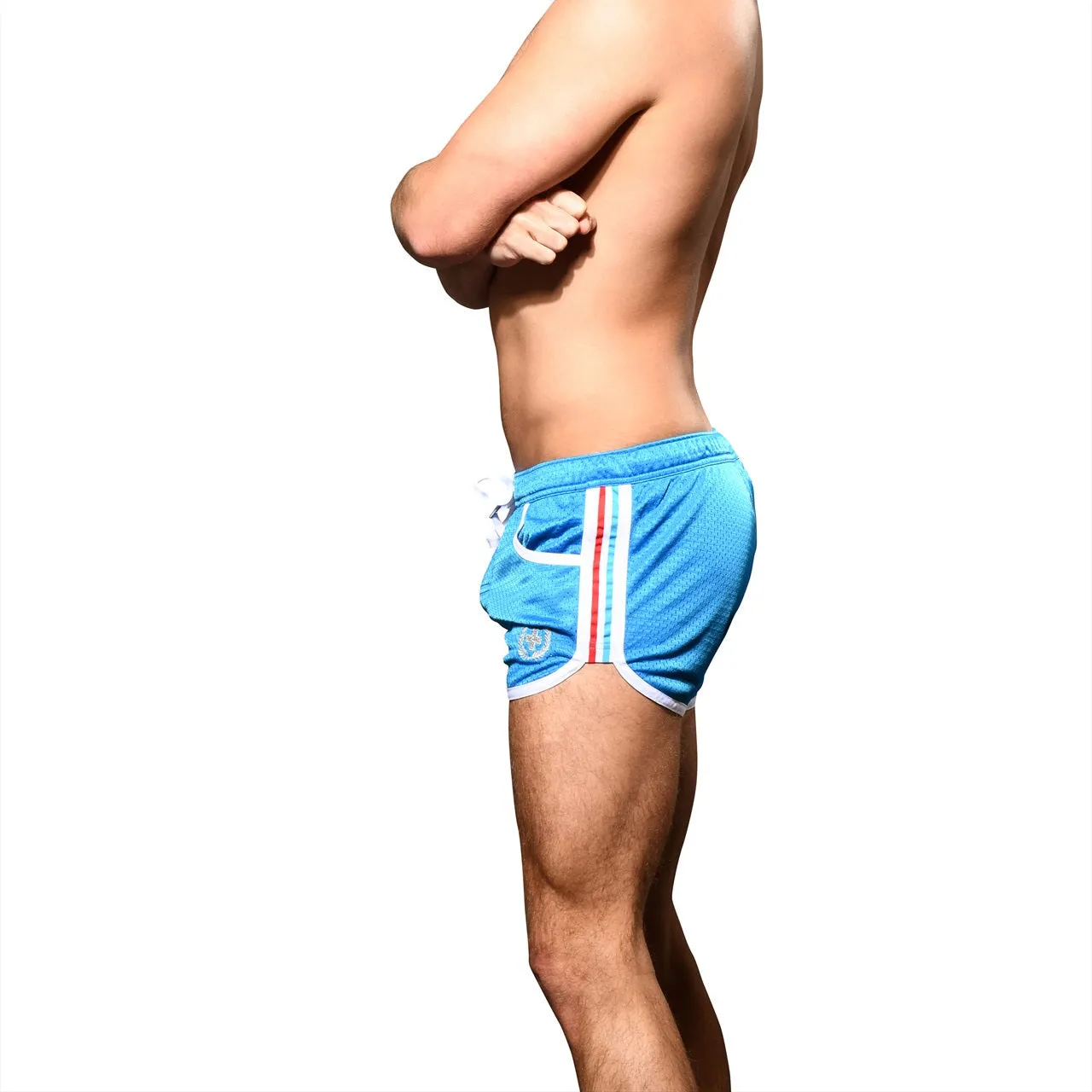 ANDREW CHRISTIAN Sports Mesh Swim Shorts Blue