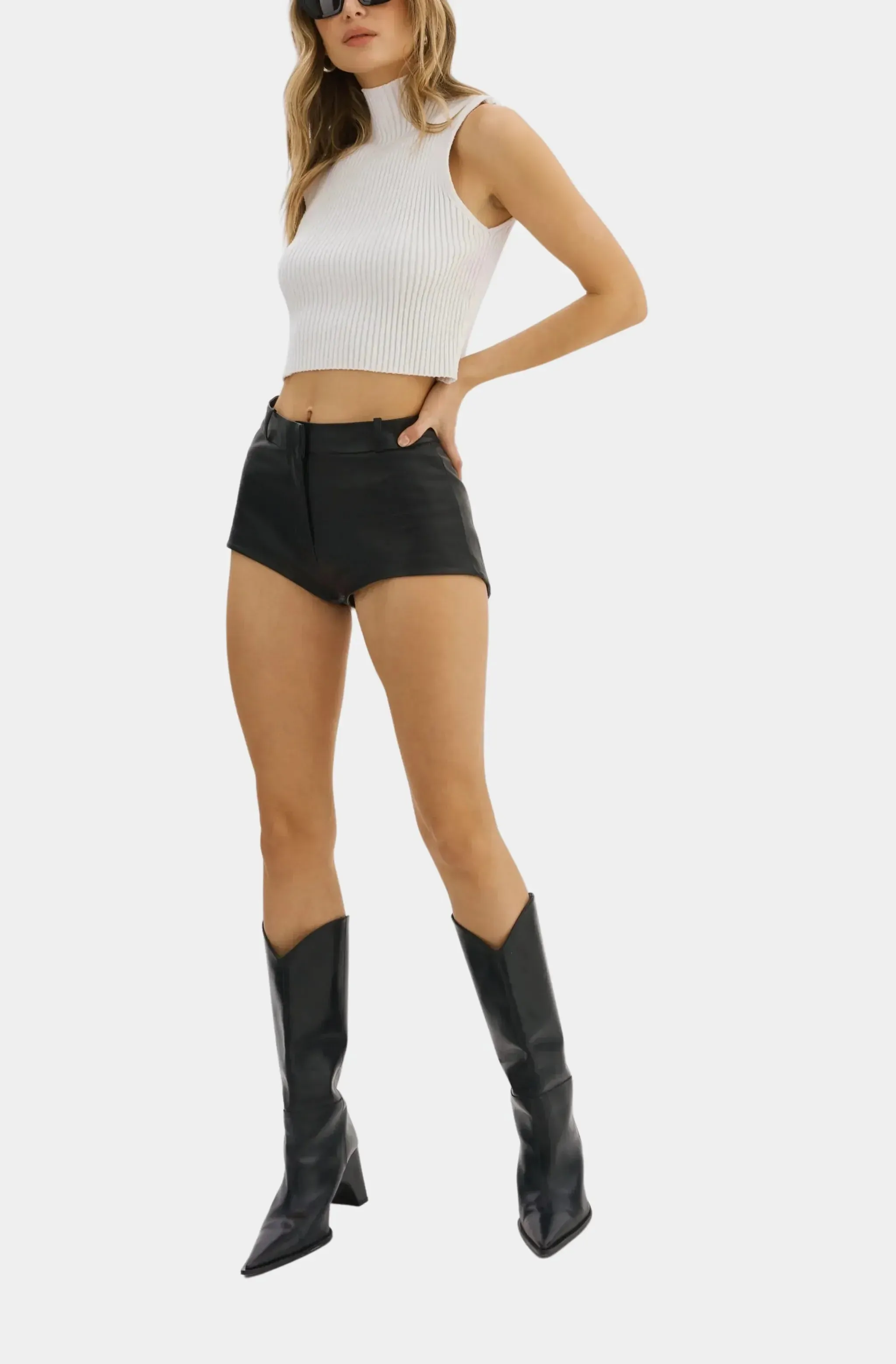 Annaise Leather Hot Shorts