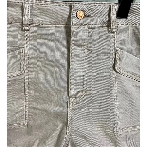 Anthropologie Pilcro Ultra High Rise Denim Shorts Stone NWT New 32