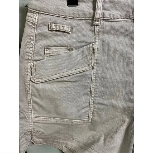 Anthropologie Pilcro Ultra High Rise Denim Shorts Stone NWT New 32