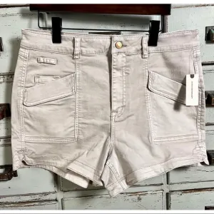 Anthropologie Pilcro Ultra High Rise Denim Shorts Stone NWT New 32