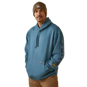 Ariat 10046664 Men's Rebar Graphic Hoodie - Indian Teal Heather