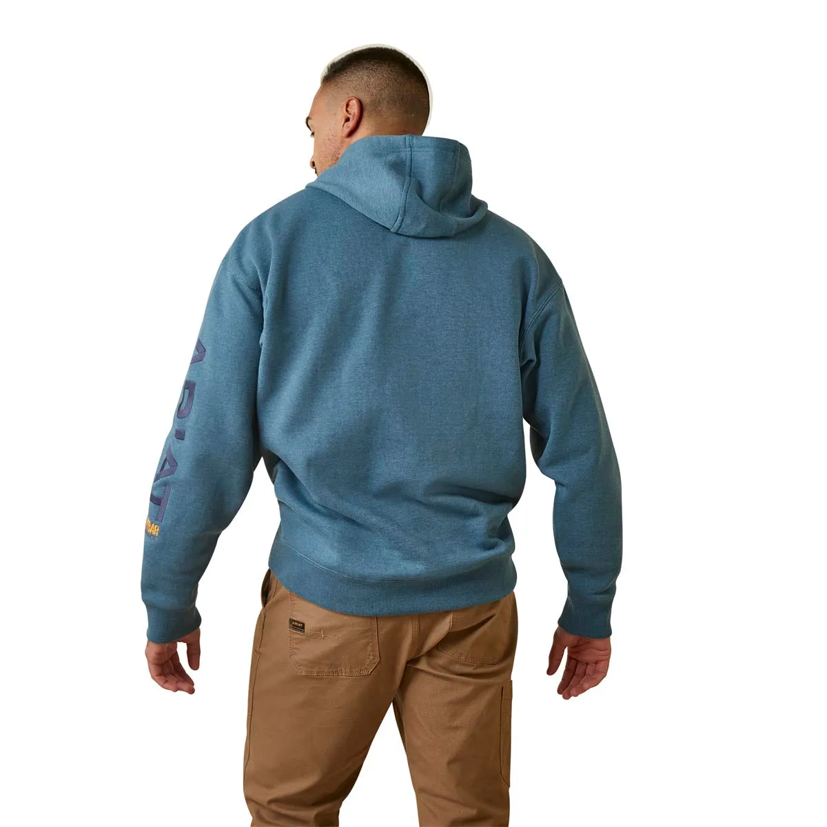 Ariat 10046664 Men's Rebar Graphic Hoodie - Indian Teal Heather