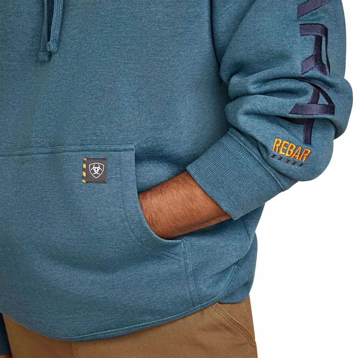 Ariat 10046664 Men's Rebar Graphic Hoodie - Indian Teal Heather