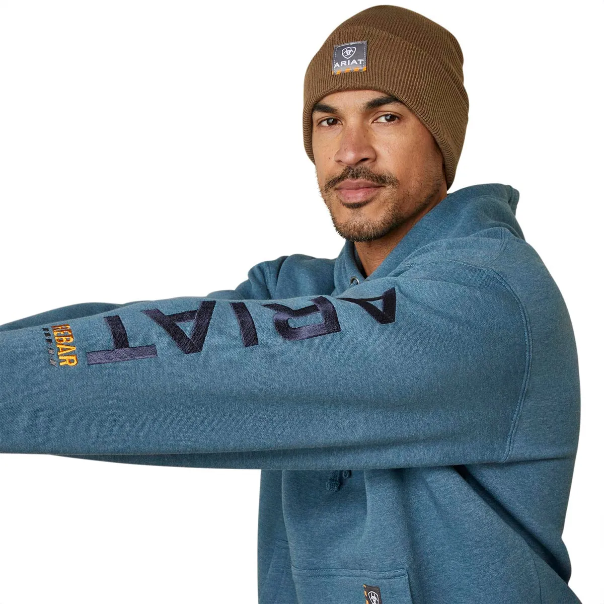 Ariat 10046664 Men's Rebar Graphic Hoodie - Indian Teal Heather