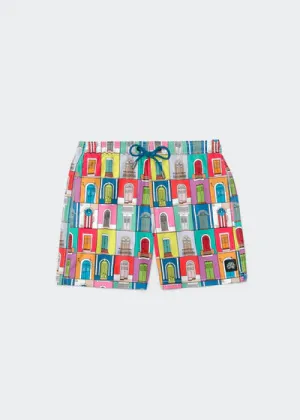 Arrecife Old San Juan Doors Swim Short- Multi
