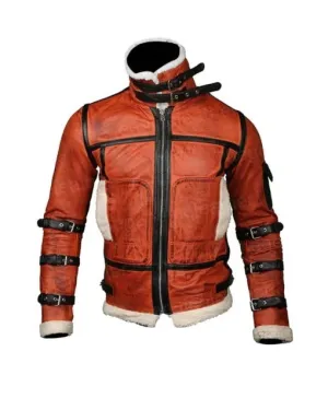 B3 Bomber Pilot Real Leather Jacket Faux Fur Brown Leather Jacket SRJ307