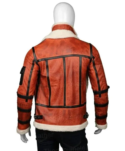B3 Bomber Pilot Real Leather Jacket Faux Fur Brown Leather Jacket SRJ307