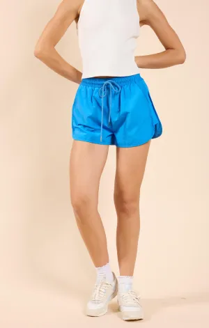 Back & Forth Nylon Shorts, Blue | Sadie & Sage