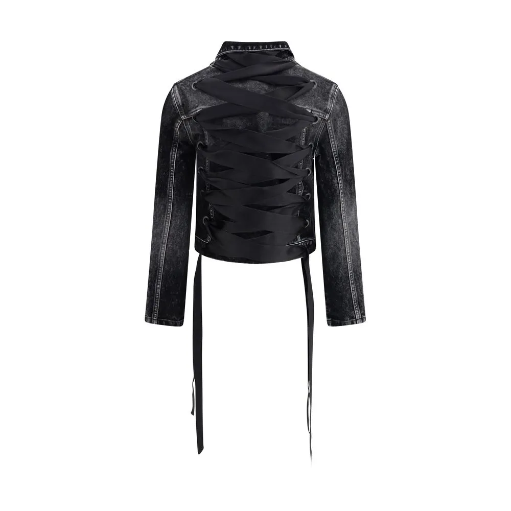 Balenciaga Denim Jacket With Ribbon