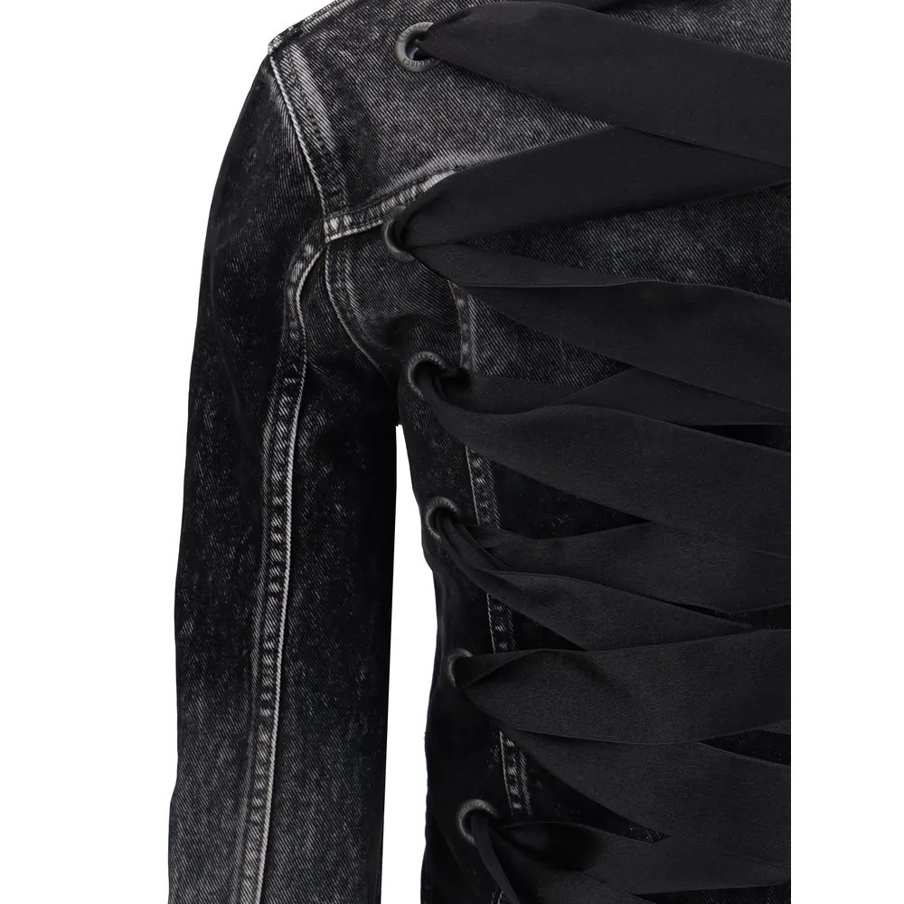 Balenciaga Denim Jacket With Ribbon