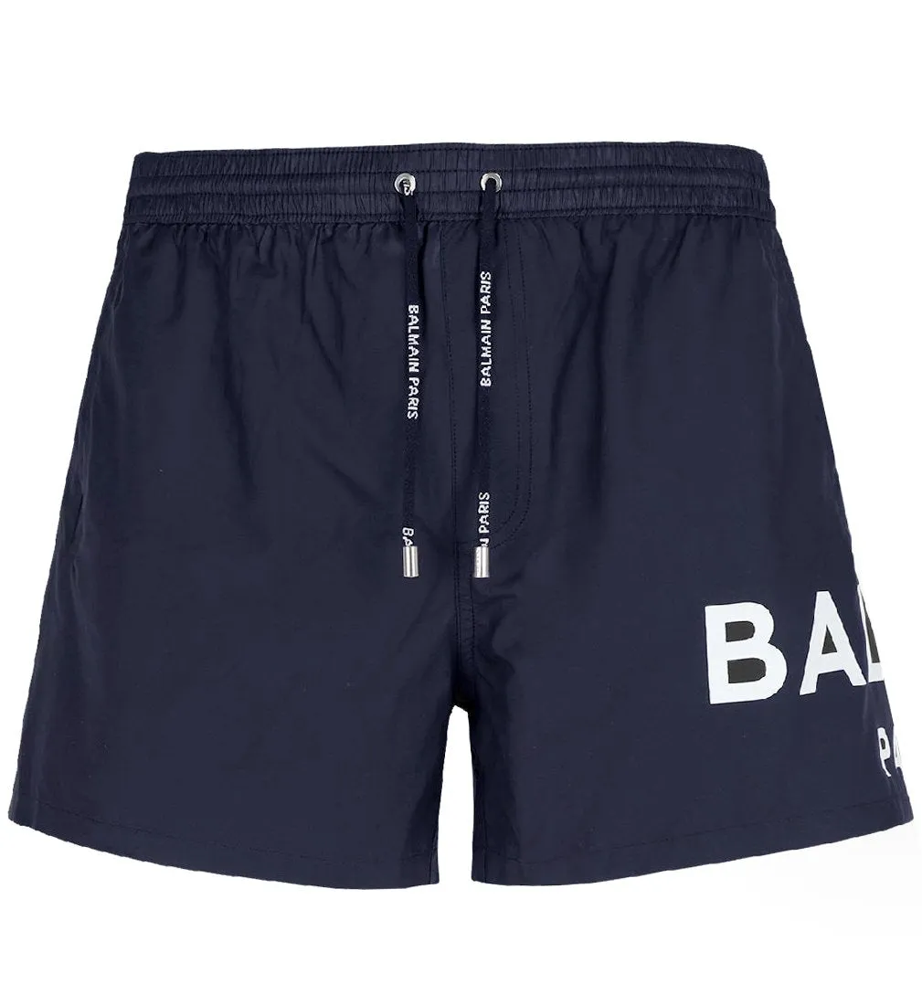 Balmain Placed Logo Swim Trunks