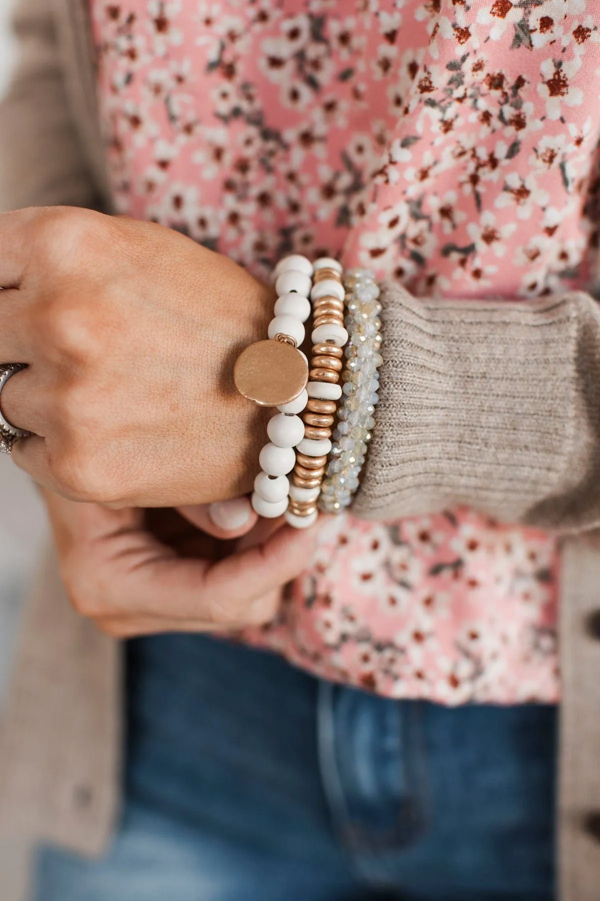 Being Bold Stackable Bracelet Set- Ivory