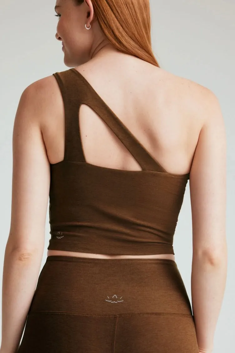 Beyond Yoga The Bold Shoulder Cropped Tank- Bold Mocha