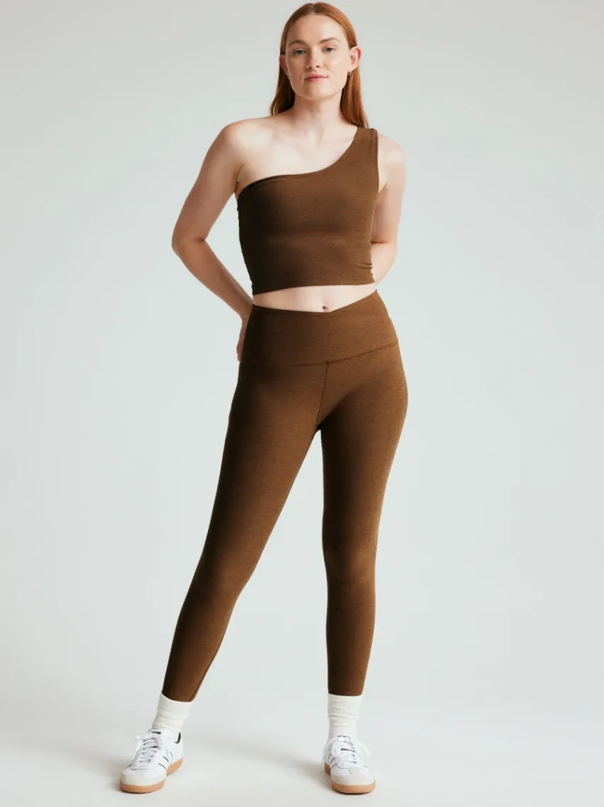 Beyond Yoga The Bold Shoulder Cropped Tank- Bold Mocha