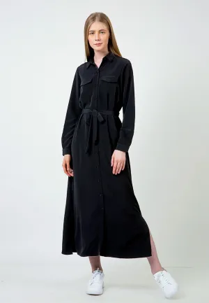 Black Maxi Shirt Dress