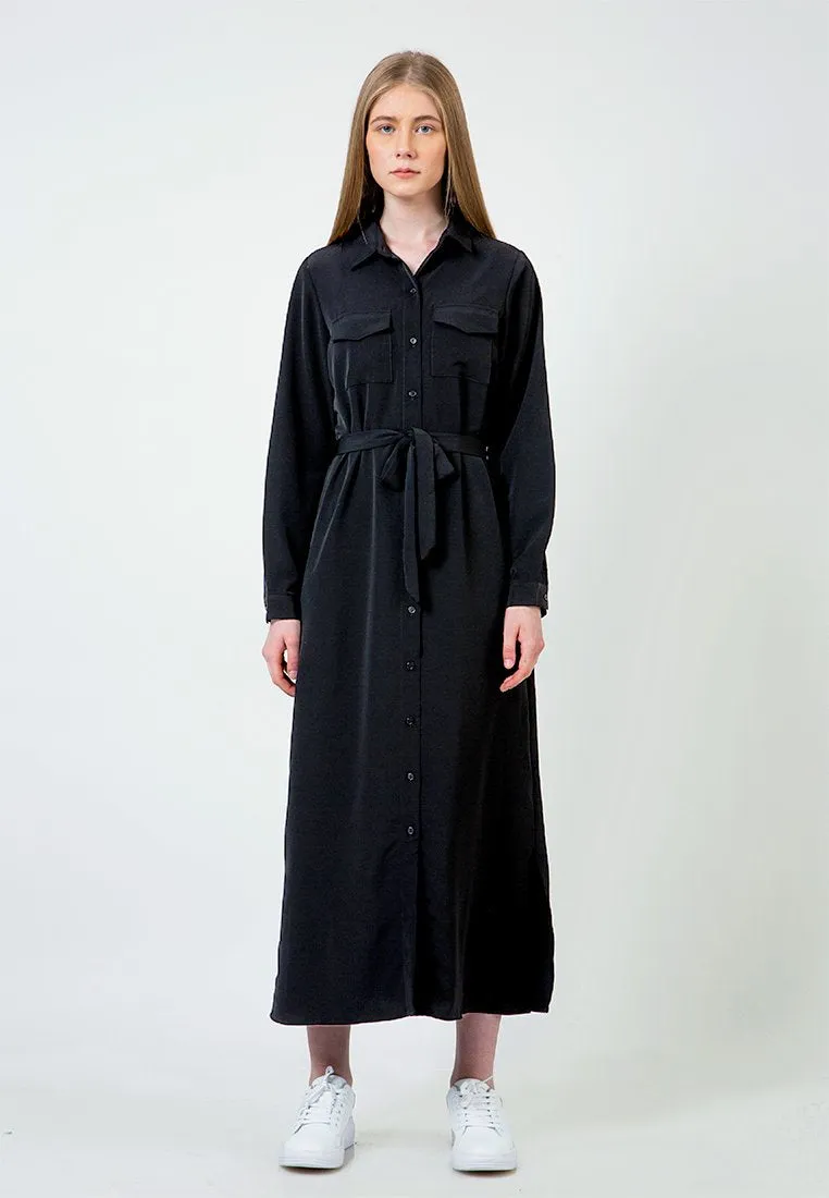 Black Maxi Shirt Dress