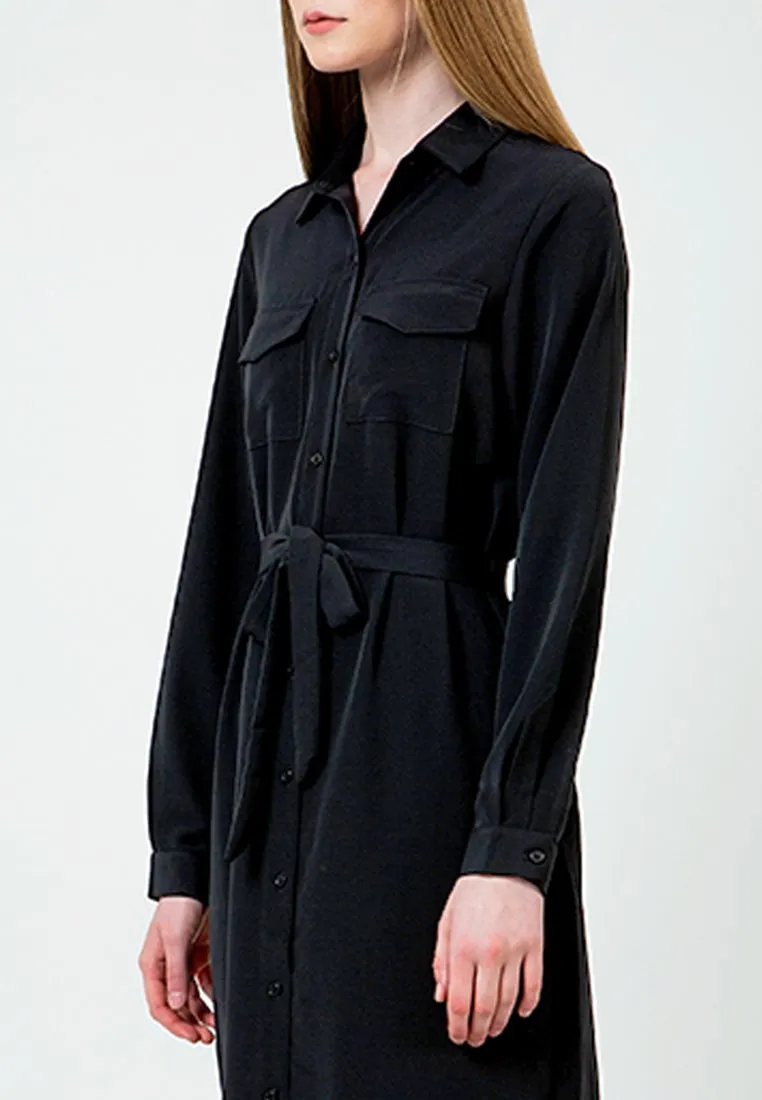 Black Maxi Shirt Dress