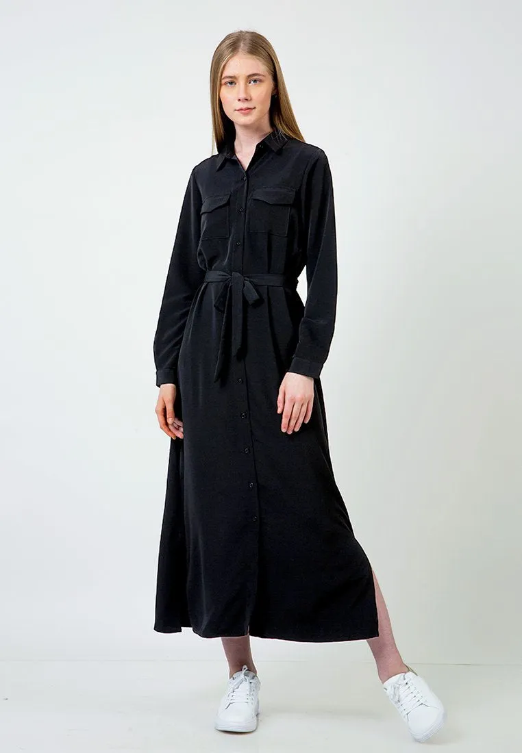 Black Maxi Shirt Dress