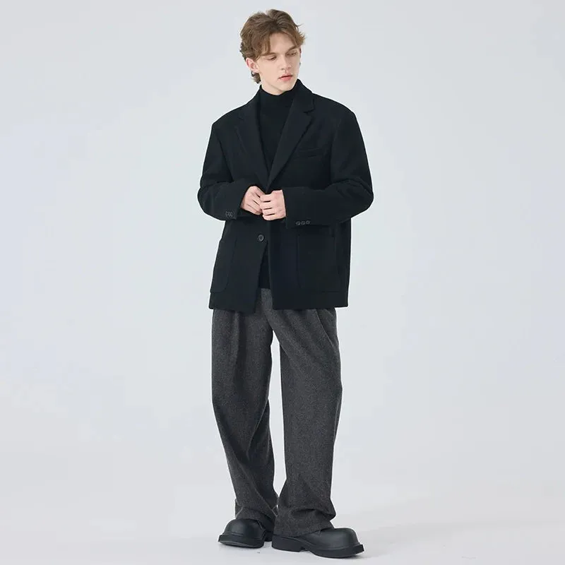 Black Wool Blend Blazer