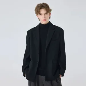 Black Wool Blend Blazer