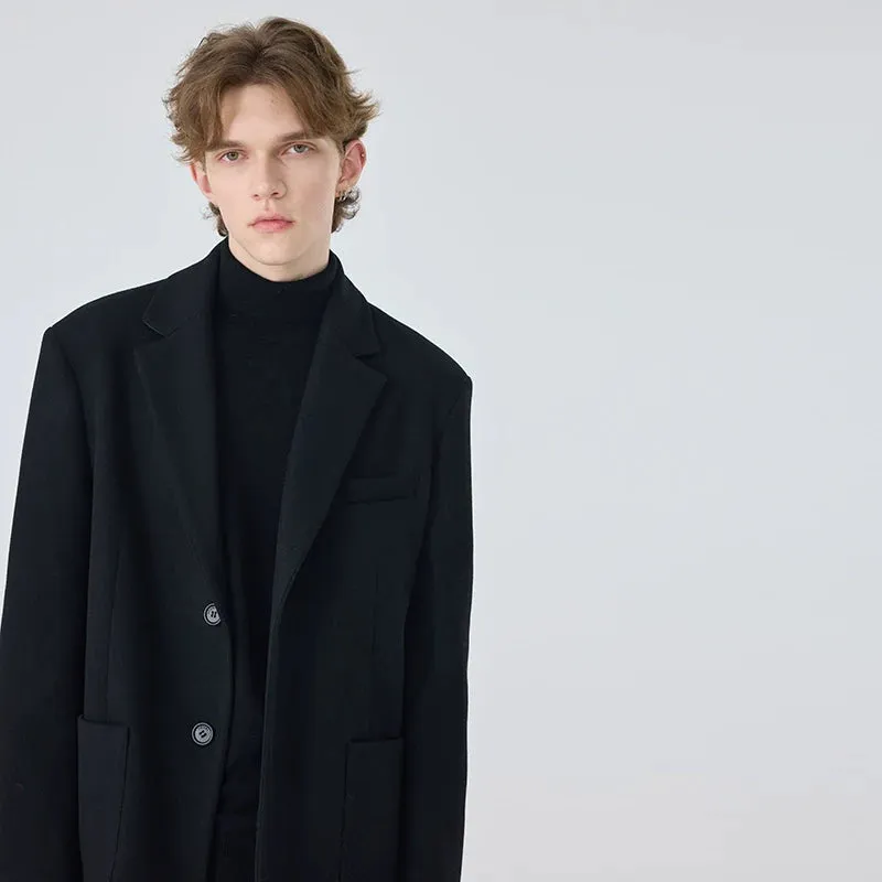 Black Wool Blend Blazer