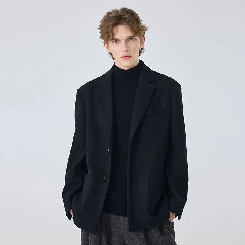Black Wool Blend Blazer