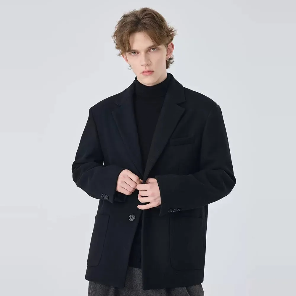 Black Wool Blend Blazer
