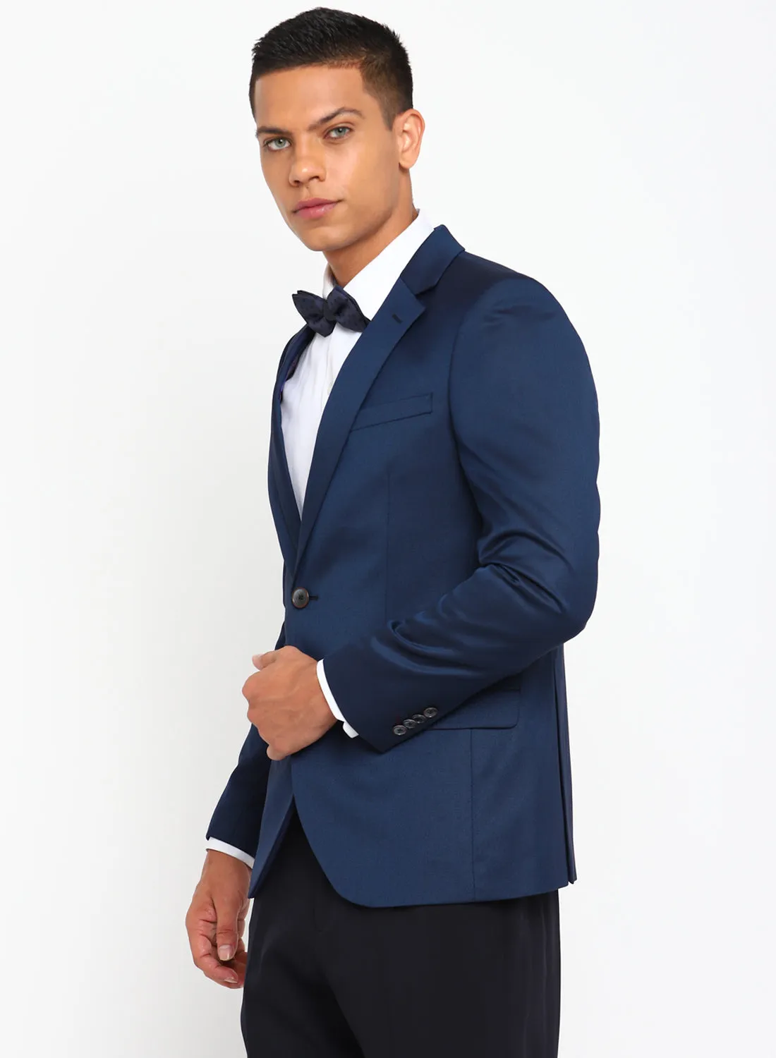 Blue Birds Eye Notch Color Formal Jacket