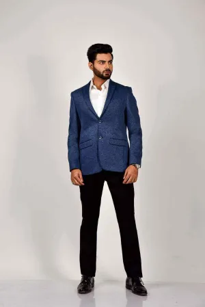 Blue Knitted Power Stretch Blazer