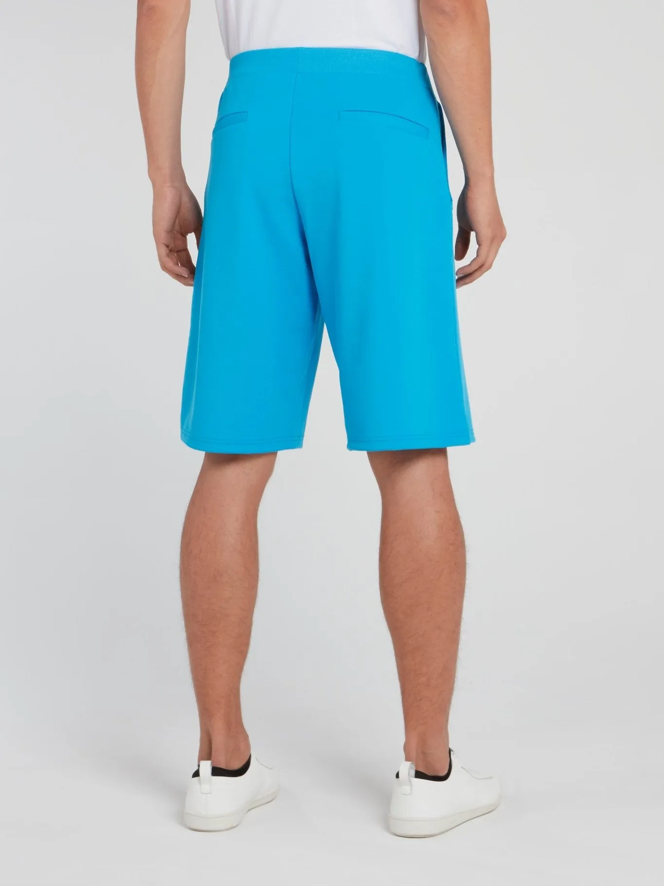 Blue Logo Stripe Drawstring Shorts