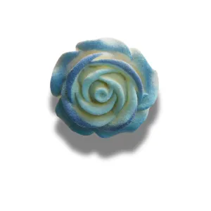 Blue rose flower button
