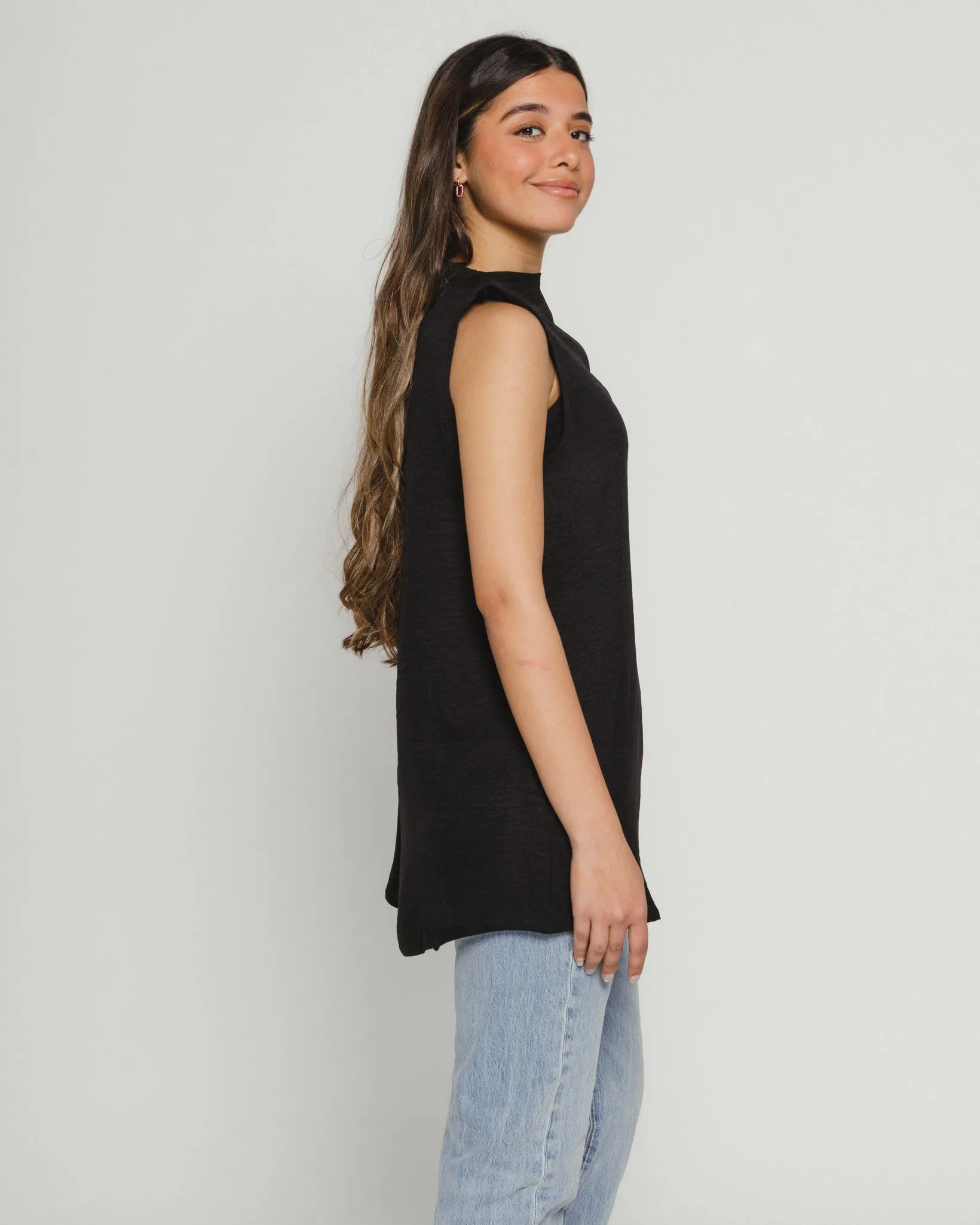 Boat neck Sleeveless Midi Top