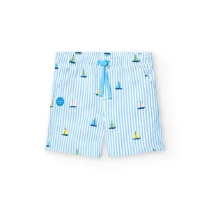 Boboli Boys Sail Boat Striped Shorts