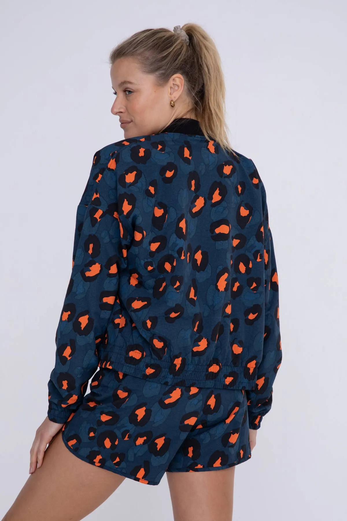Bold Cheetah Print Bomber Jacket